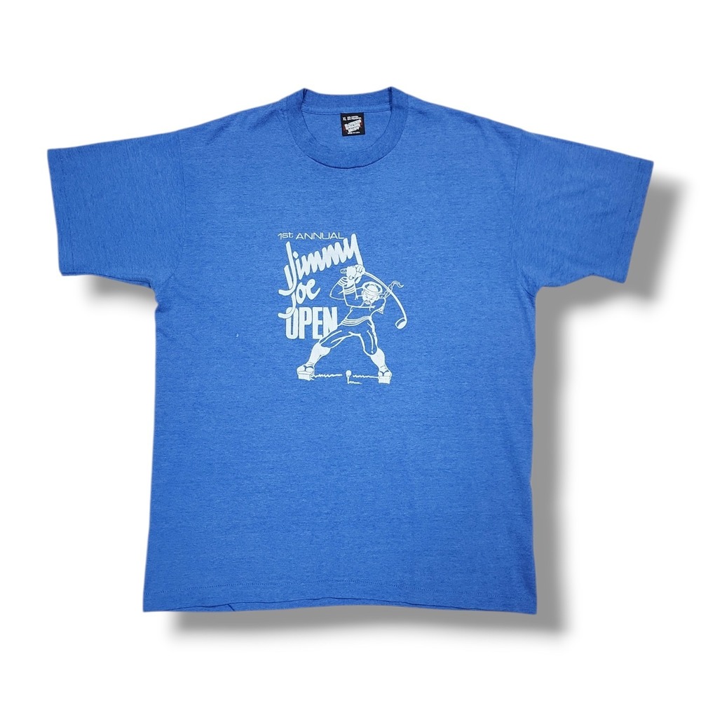 Vintage 1st Annual Jimmy Joe Open "The Farm" Blue Screen Stars T-Shirt Men's XL